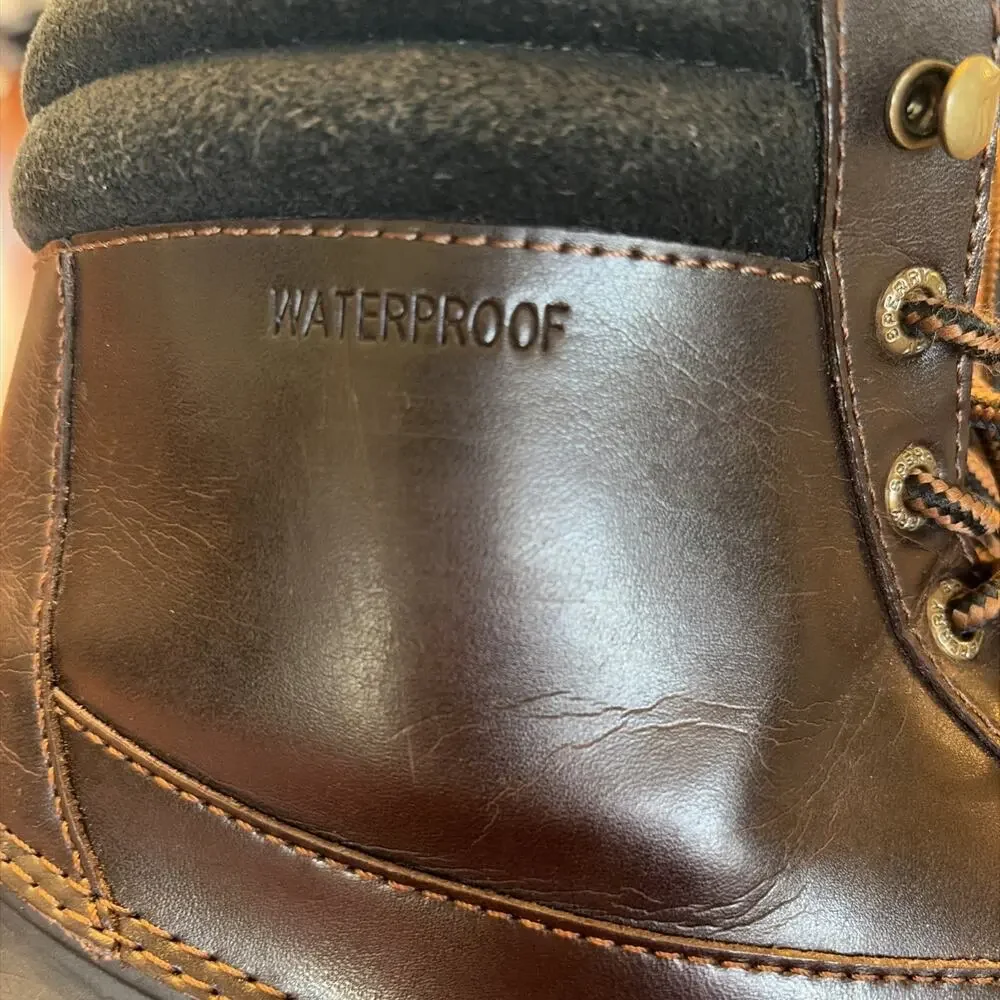 SPERRY TOP-SIDER Men's Size 9.5 M Brown Leather Waterproof Duck Boots STS14495